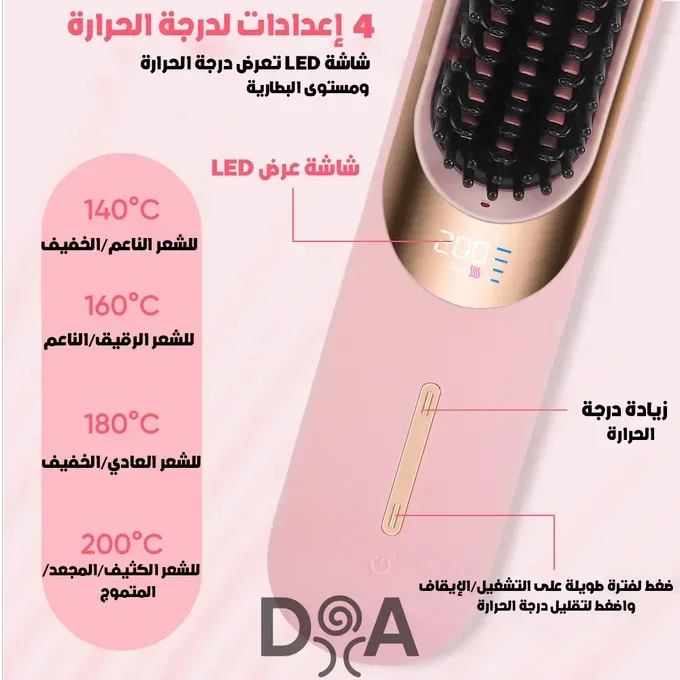 Portable Hair Straightener Brush - Blue β photo 2