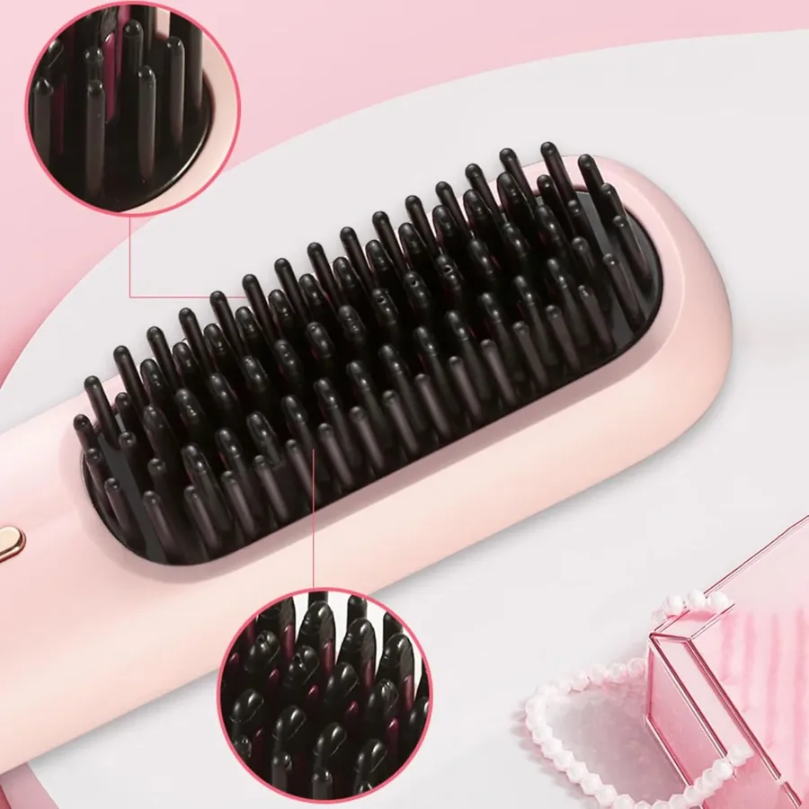 Portable Hair Straightener Brush - Blue β photo 5