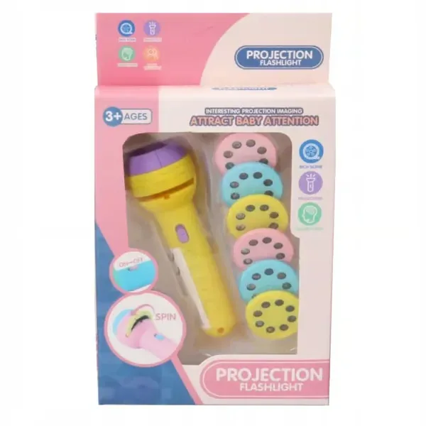 Mini Projector Torch Flashlight for Kids - Pink β photo 2