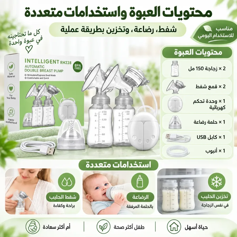 SMART AUTOMATIC DOUBLE BREAST PUMP RH228 - BLUE β photo 5