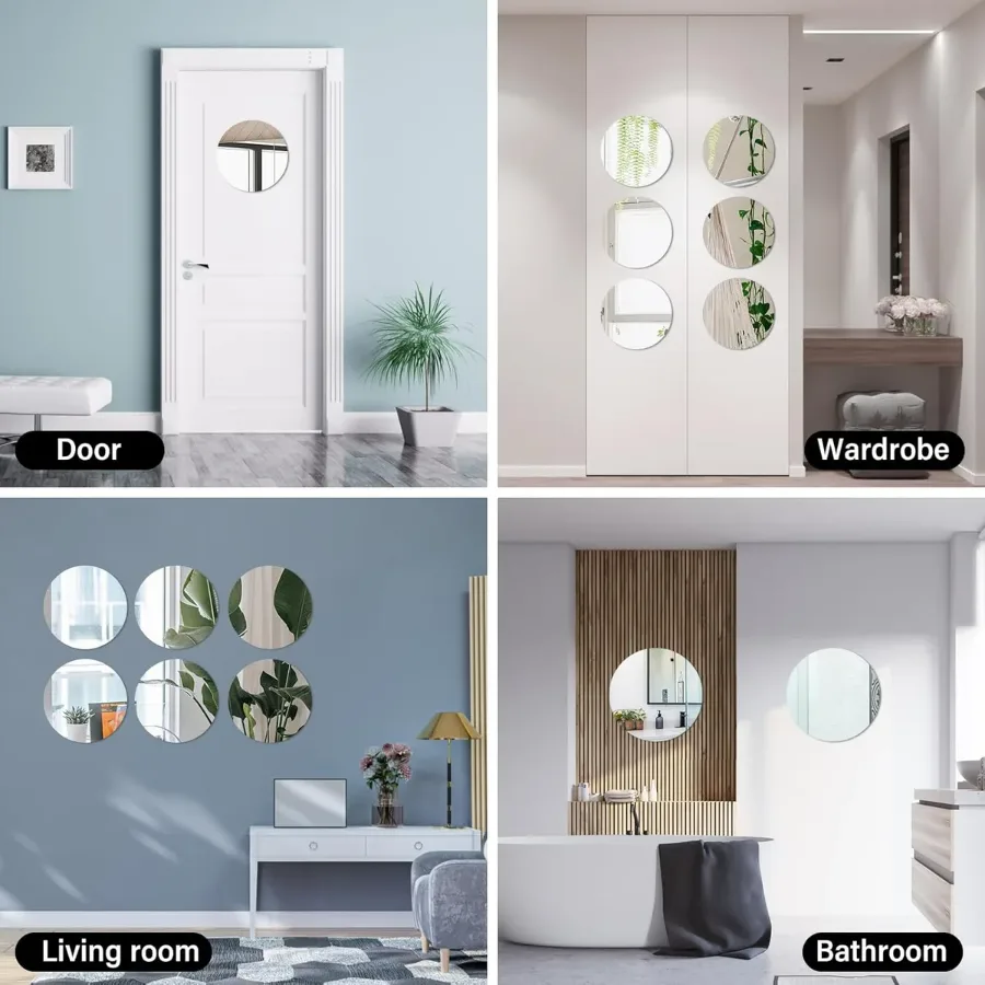Acrylic Mirrors Self Adhesive Non Glass Mirror 30*40 cm - Round style - 1 pcs β photo 3