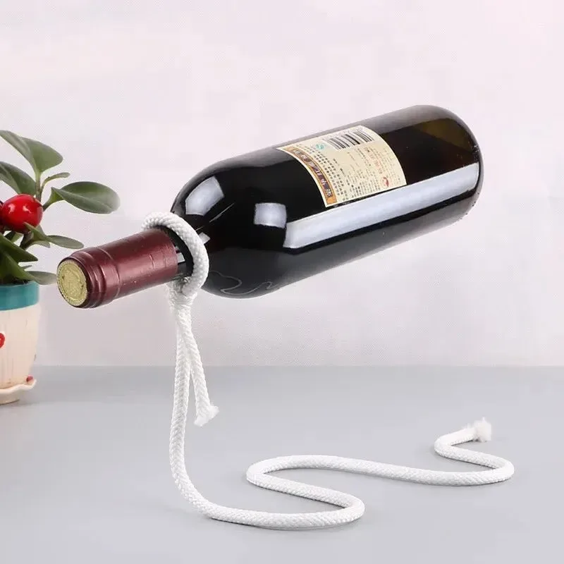 Wine Holder White Rope Or Metail Chain - White Rope