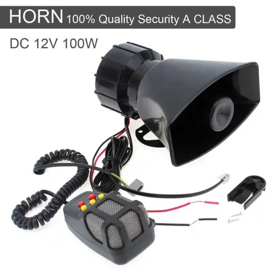 Car Siren Electronic Horn 100Watt - Wired Remote ( With microphone ) β photo 3