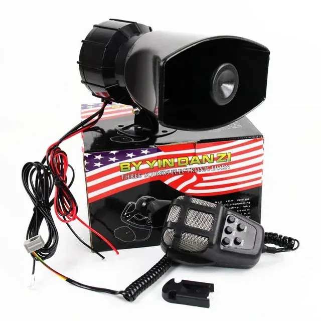 Car Siren Electronic Horn 100Watt - Wired Remote ( With microphone )