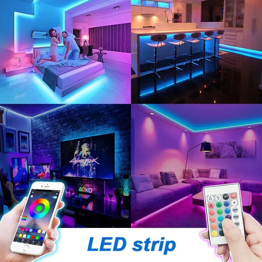 RGB Led Light 5 Meter Waterproof Phone App Bluetooth + Remote Controller - 5 Meter Remote + Bluetooth — photo 3