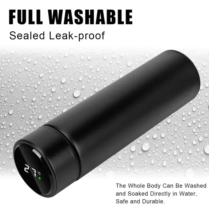Temperature Display Vacuum Insulated Water Bottle Thermos - Gold β photo 5