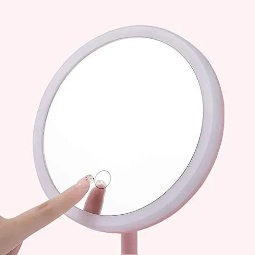 Portable Magnifying Makeup Mirror with Rechargeable LED Lights - White β photo 4