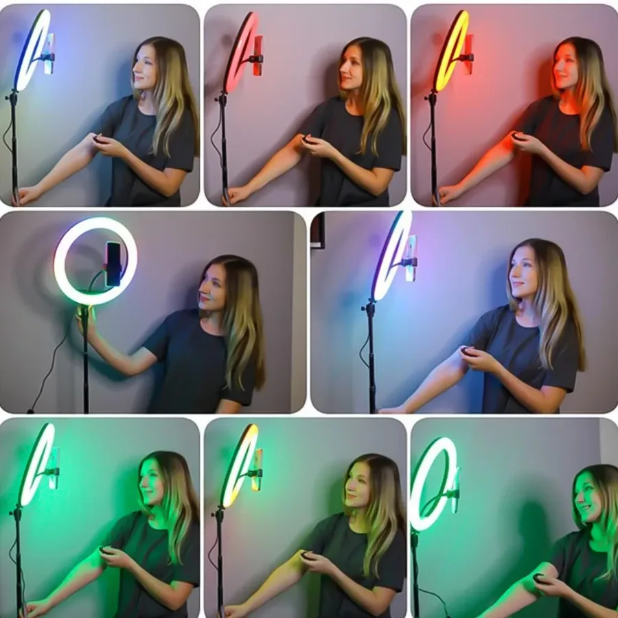 RGB Ring Light With 2.1 Meter Tripod - Rgb Ring Light 26cm With 20 cm Tripod — photo 5