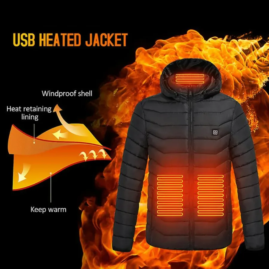 Heating Jacket Outdoor Coat USB Electric Heated Jackets - Black / Small / No Powerbank β photo 4