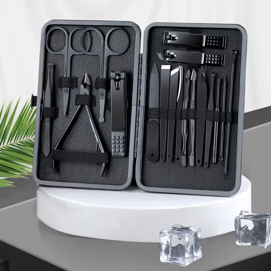 Manicure Set Nail Clippers Tools Household 18Pcs , Tool Kit for Men and Women - Pink β photo 2