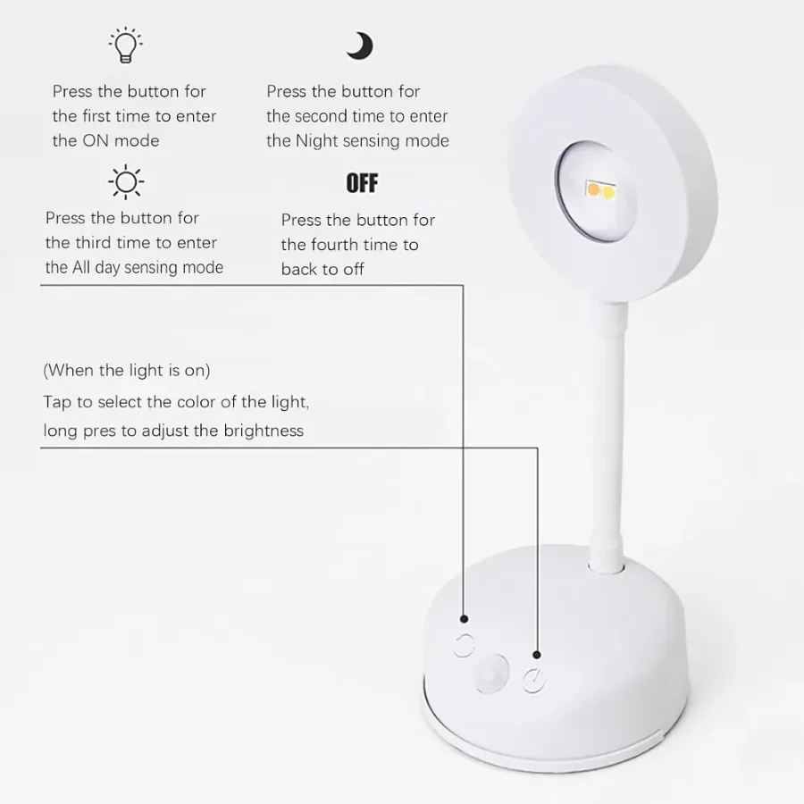 360 Recheargable Sensor LED Spotlight Adjustable - 1 Pcs β photo 4