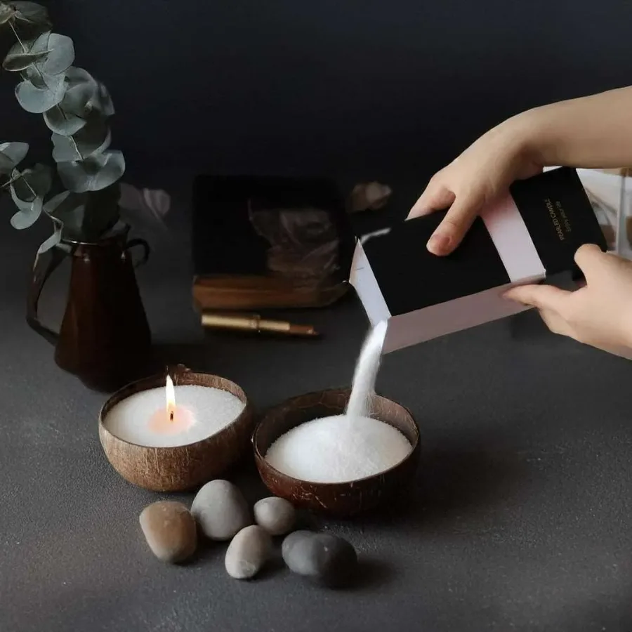 Pearl & Flame - Pearl Candles -white color - Pink