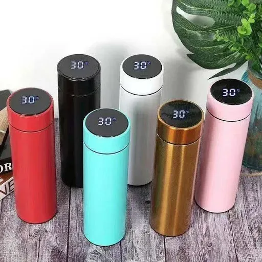 Temperature Display Vacuum Insulated Water Bottle Thermos - White — photo 6