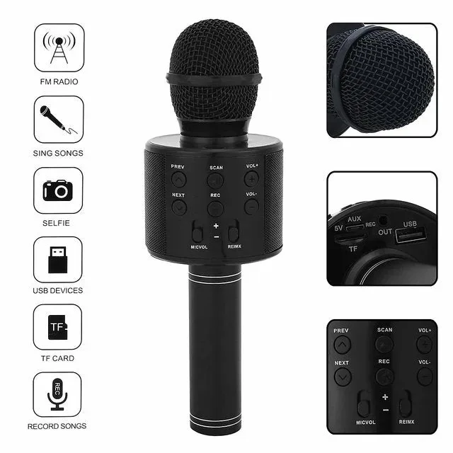 WS858 Wireless Bluetooth Karaoke Microphone - Rose gold β photo 3