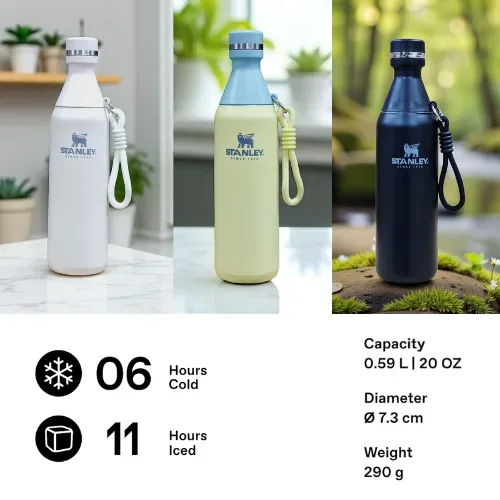 STANLEY With Hang Rope The All Day Slim Bottle 600 ml - Purple — photo 2