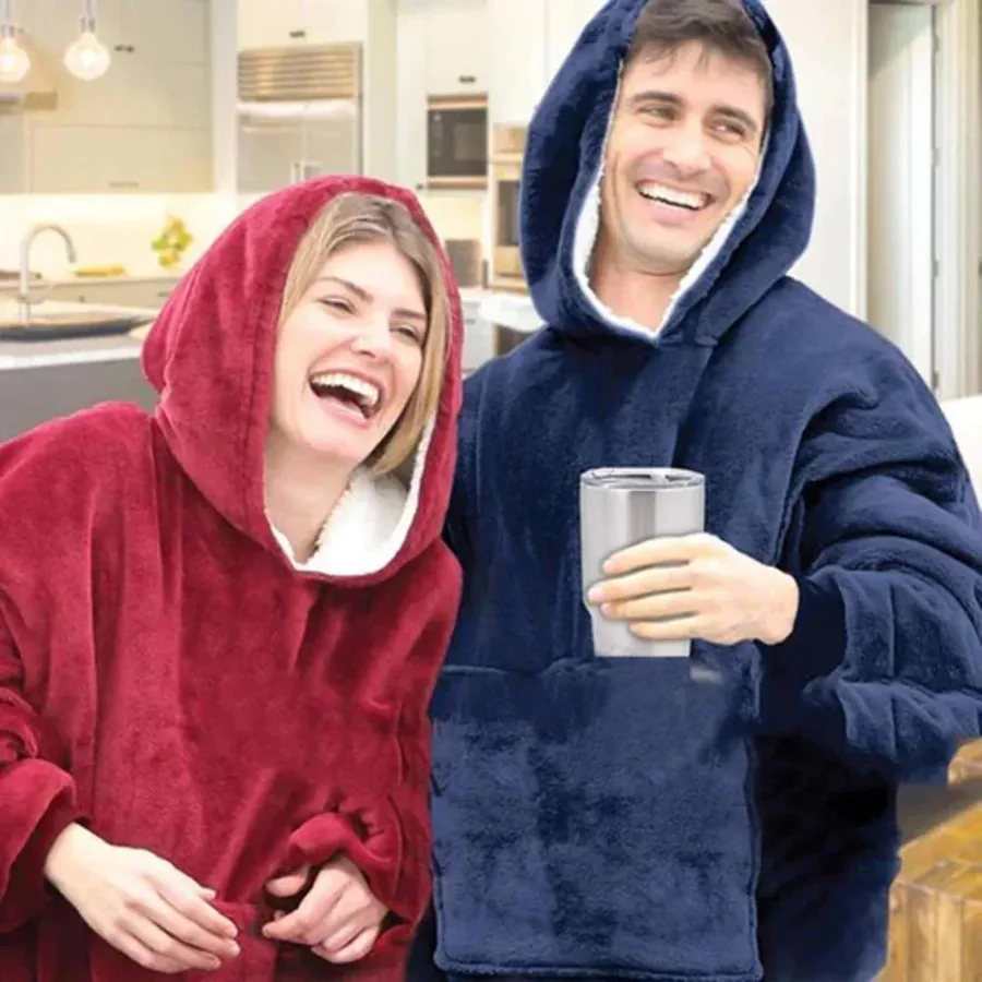 Ultra Plush Blanket Hoodie, Huggle Hoodie, Free Size Fits All - Dark Grey