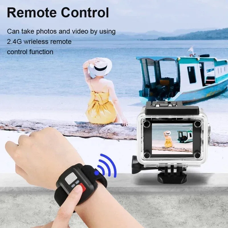 HD Waterproof Sport Action Camera 1080P/60FPS WiFi 2.0" 170D - Blue β photo 5