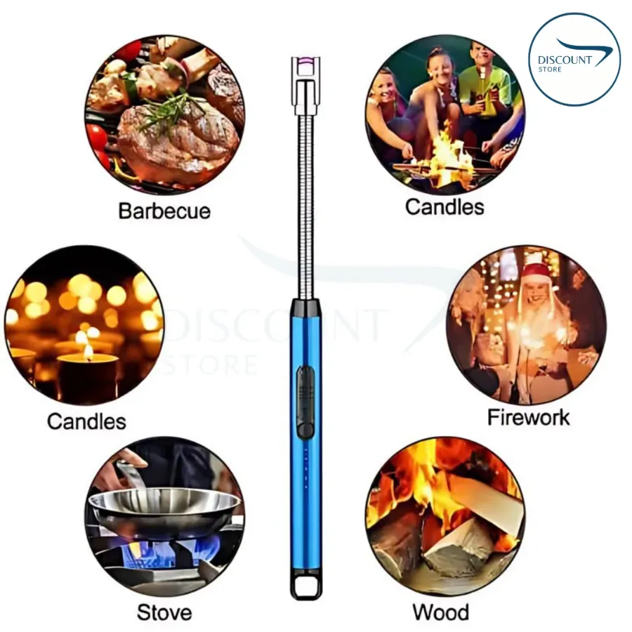 Rechargeable Electric Lighter, Windproof, Flexible Neck - Gold β photo 5