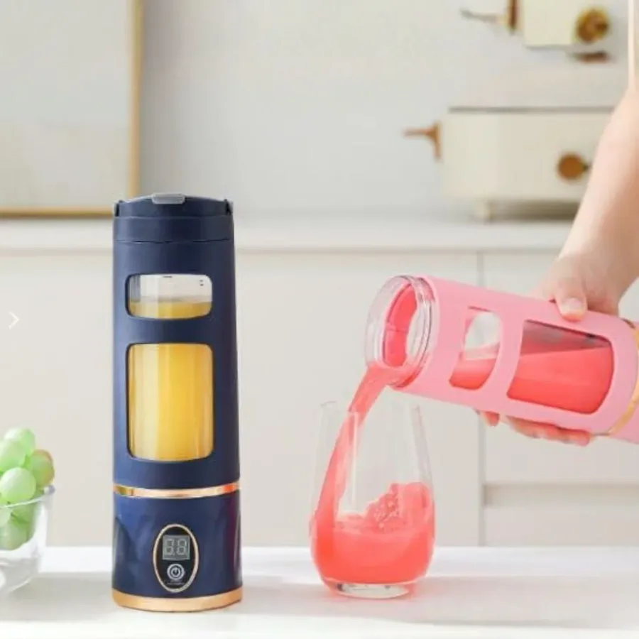 Portable Blender with Digital Display, Smoothie Juicer Cup - Dark Blue β photo 3