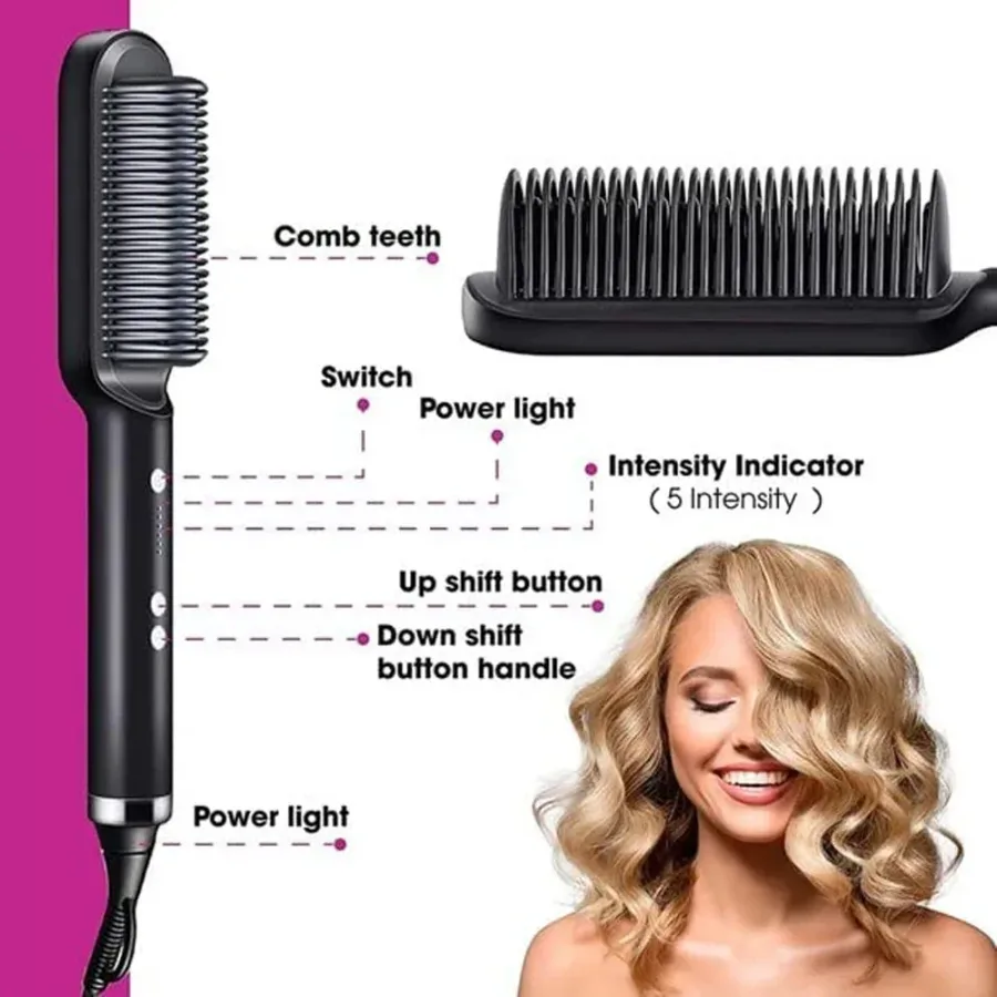 Hair Straightener comb for women & men - White β photo 2