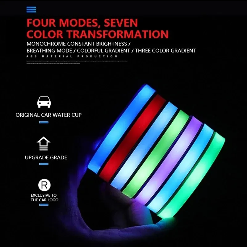 Car LED Light Cup Mat – 7 Color Atmosphere Pad - Jeep — photo 2