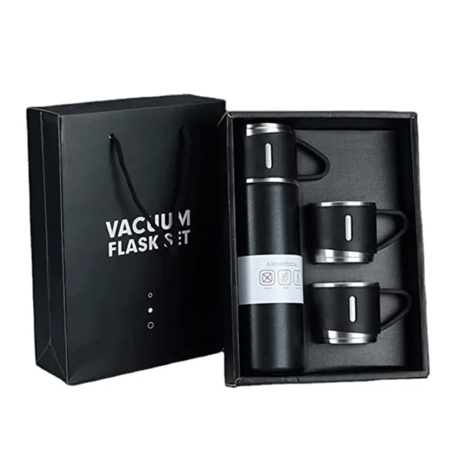 Thermos With Cups Double Wall Stainless Steel 500ml Vacuum Flask - Silver — photo 7