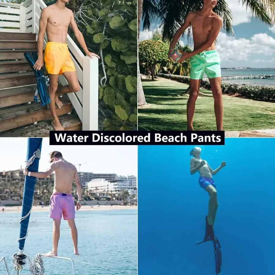 Color Changing Swimming Trunks for Men - Blue / L