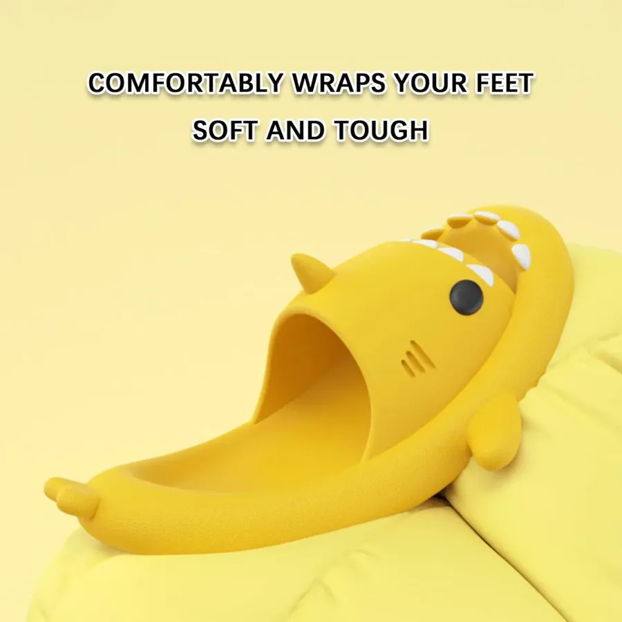 Unisex Shark Slippers, Suitable For Adults And Children - Yellow 42/43 β photo 5