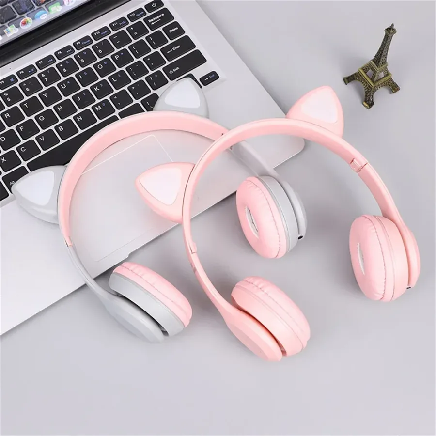 Cat Ears Bluetooth Wireless Headphone With Mic - Black β photo 3