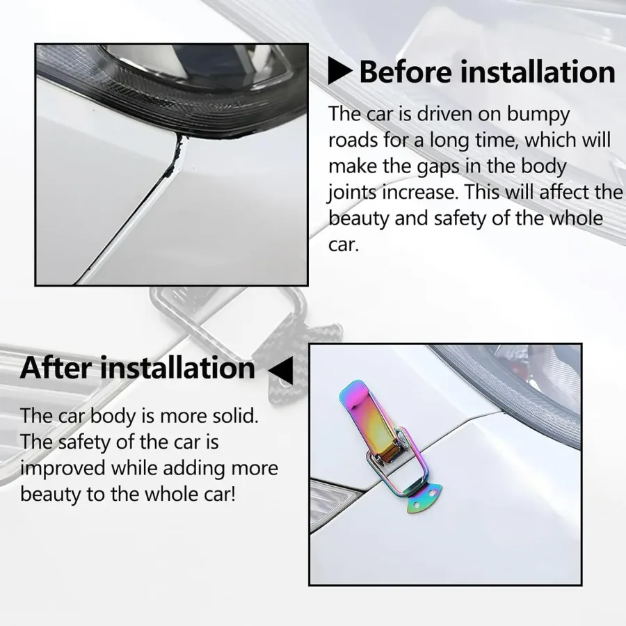 2PCS Colorful Stainless Steel Bumper Quick Release Fasteners – Universal Front & Rear Car Clips - Carbon fiber — photo 2