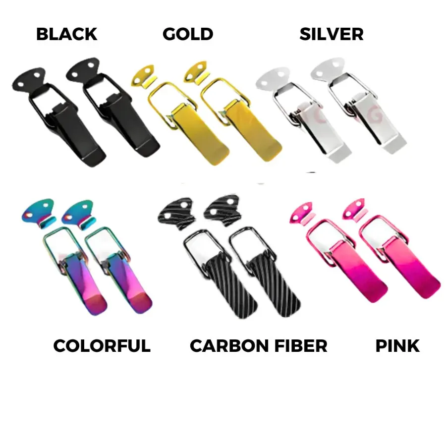 2PCS Colorful Stainless Steel Bumper Quick Release Fasteners – Universal Front & Rear Car Clips - Carbon fiber — photo 7