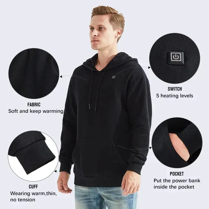 Self-Heating Hoodies for Men Women - Green / L β photo 3