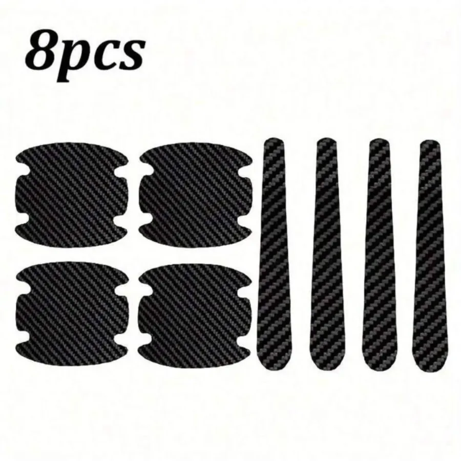 8PCS/SET Carbon Fiber Car Door Handle Protector Cover Inner Bowl Anti Scratch Sticker - Audi — photo 10