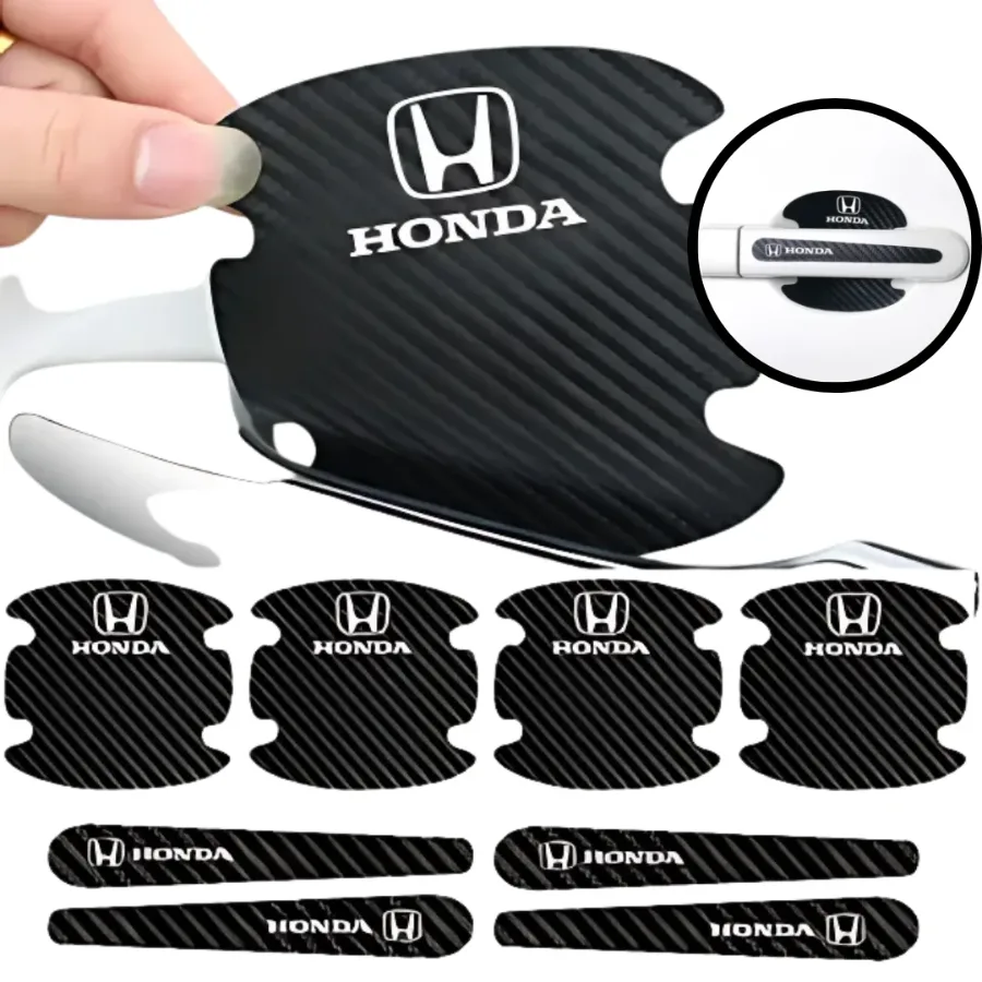 8PCS/SET Carbon Fiber Car Door Handle Protector Cover Inner Bowl Anti Scratch Sticker - Volkswagen