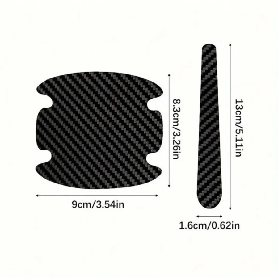 8PCS/SET Carbon Fiber Car Door Handle Protector Cover Inner Bowl Anti Scratch Sticker - Peugeot β photo 9