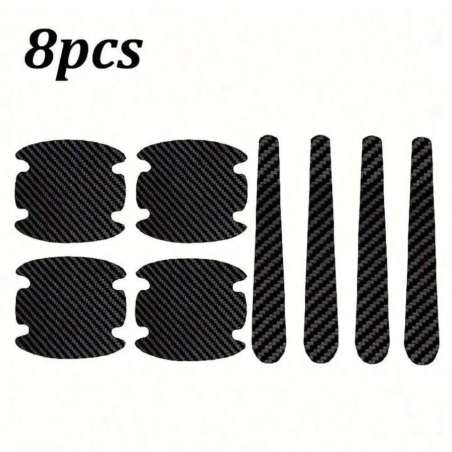 8PCS/SET Carbon Fiber Car Door Handle Protector Cover Inner Bowl Anti Scratch Sticker - Peugeot β photo 10