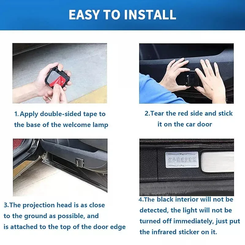 2PCS Car Door Logo Light Projector For All Car With Sensor - Jaguar β photo 3