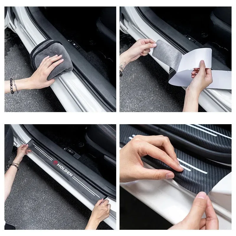 4 Pcs Car Door Logo Stickers Carbon Fiber - Hyundai β photo 5