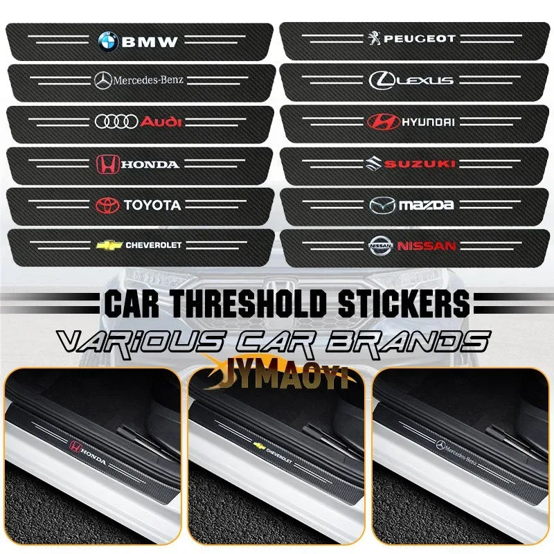 4 Pcs Car Door Logo Stickers Carbon Fiber - Land Rover