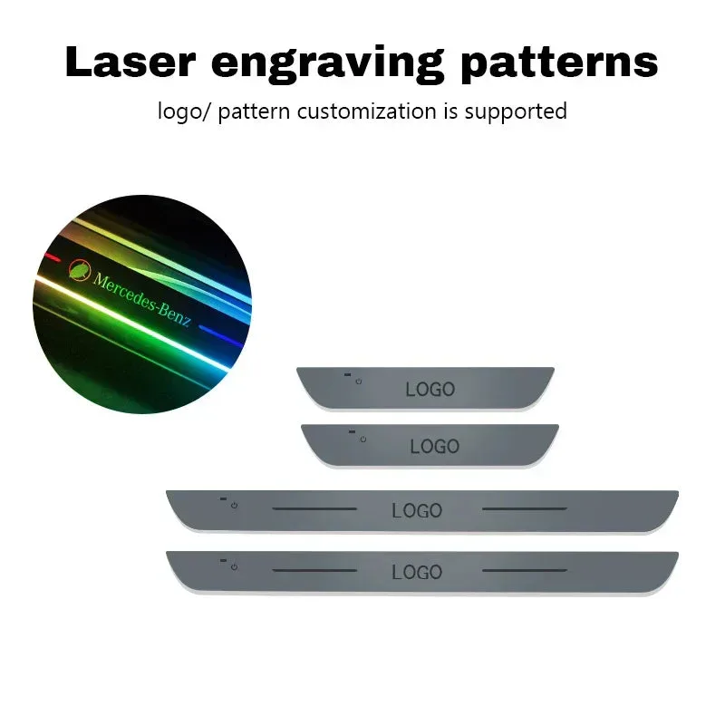 4 Pieces Car Door Logo Led Moving Door Scuff USB - Volkswagen β photo 7