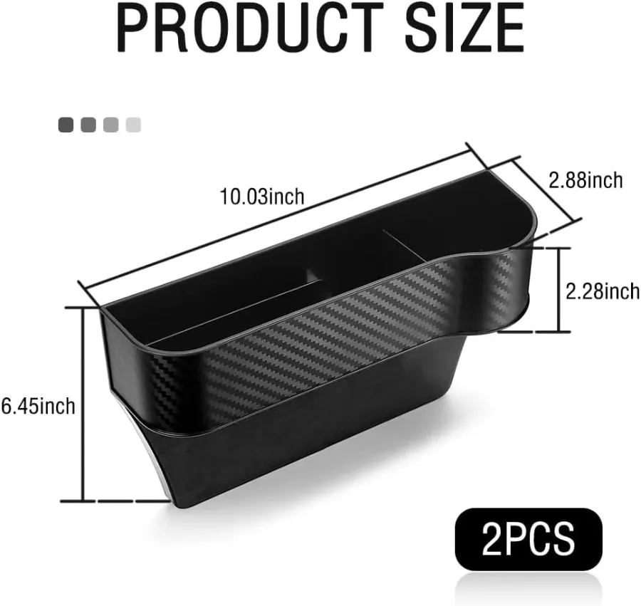 Carbon Fiber Car Seat Organiser with Cup Holder - Brown carbon fiber / Right side β photo 8