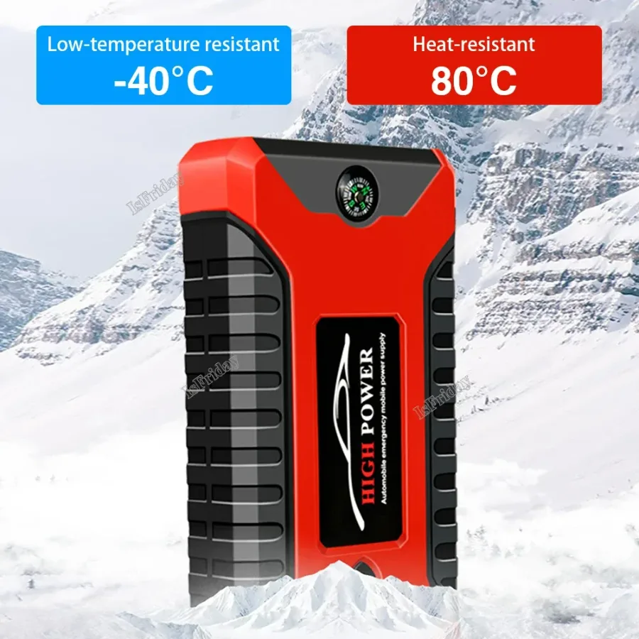 Portable Car Jump Starter Power Bank, Battery Booster Charger, Starting Device, Auto Emergency, Lighting Start-up, 12V - Jump starter + tire inflator — photo 6