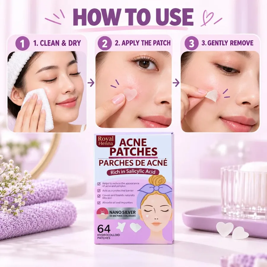 Heart-Shaped Hydrocolloid Acne Patches with Salicylic Acid – 64 Pieces — photo 6
