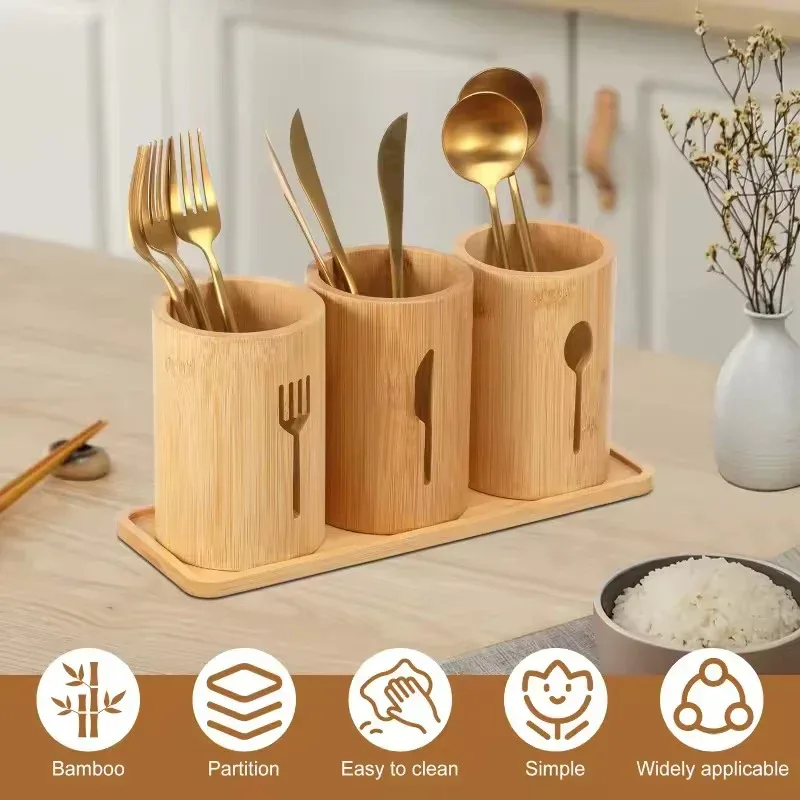 Bamboo Organiser Multi-Slot Utensil — photo 3