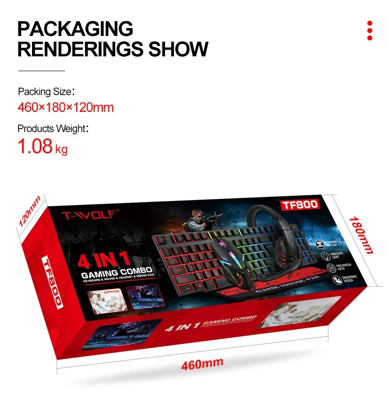 4 in 1 Gaming Combo ( Keyboard - headset - mousepad - mouse ) — photo 6