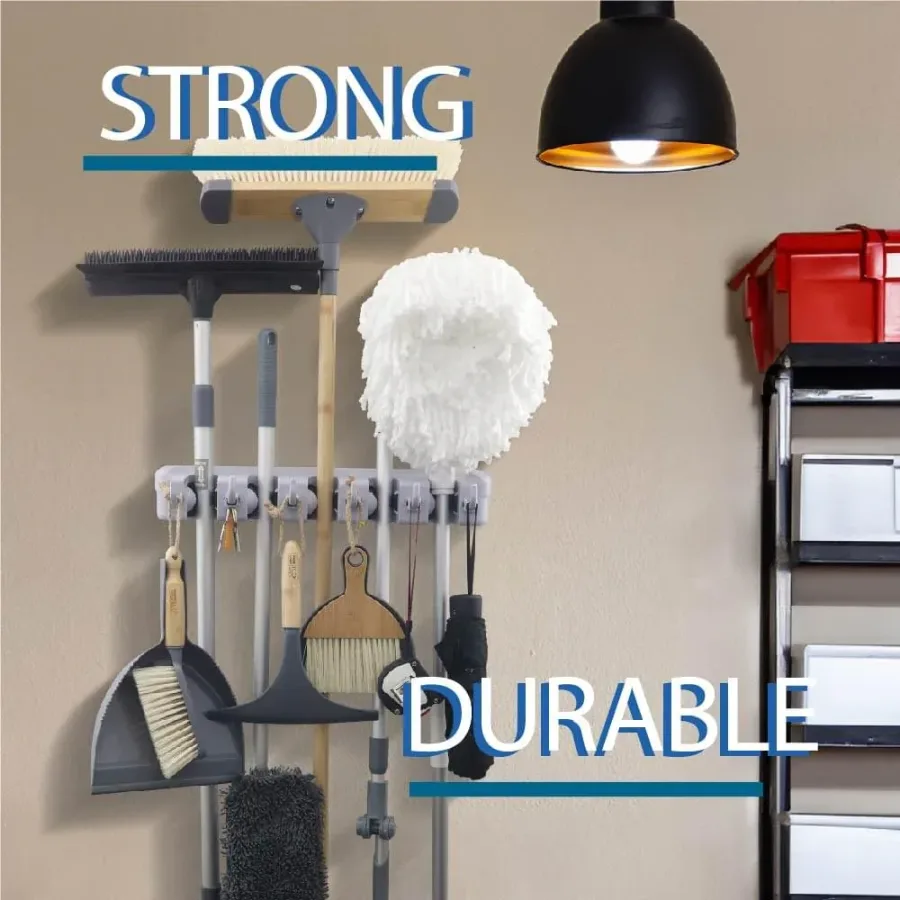 Broom and Mop Holder with 5 Compartments — photo 2
