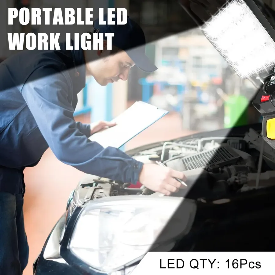 LED Work Light Battery Portable - Lamp Multifunctional Spotlight Torch — photo 4