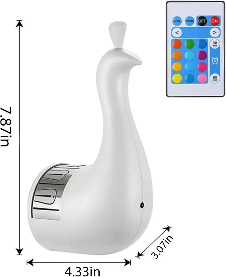 Peacock Projection Lamp, Wall Light with Remote Control — photo 8