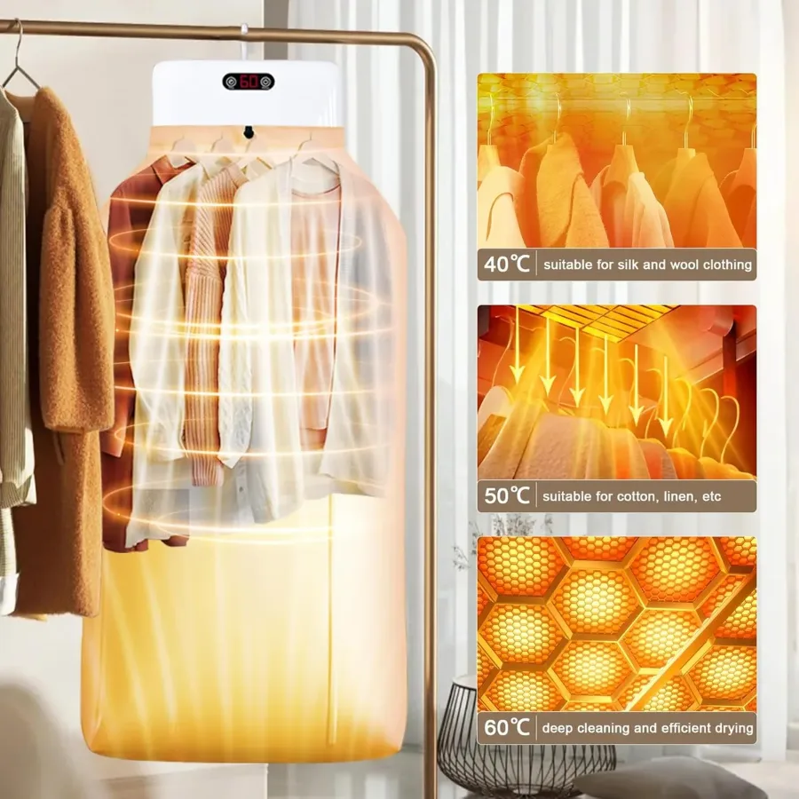 Foldable Electric Clothes Dryer Heater & Sanitizer β photo 5