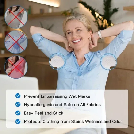 Disposable Underarm Sweat Pads, Odor-Blocking Protection — photo 3